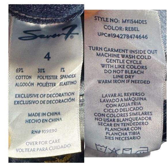 Seven7 Straight Leg Rebel Jeans Sz 4 - Picture 11 of 11